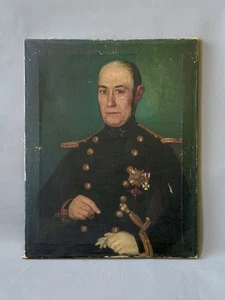 19TH CENTURY EUROPEAN PORTRAIT OF A MILITARY OFFICER - IRISH LABELS VERSO. - Picture 1 of 6
