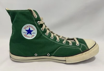 1970s Converse USA Vintage Deadstock Chuck Taylor 70 Sz 15 Pine Green W/Socks - Image 1 of 4