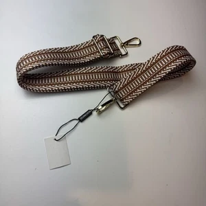 NWT Adjustable Boho Bag Strap Brown & White with Gold Hardware - Picture 1 of 6