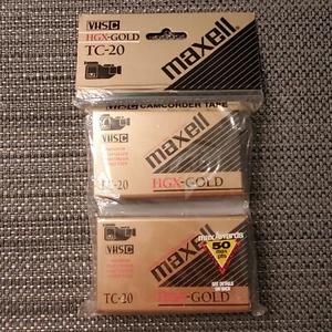 Maxell TC-20 VHS-C HGX-Gold Premium High Grade Camcorder Tape Brand New Sealed - Picture 1 of 2