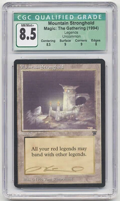 Graded Signed Mountain Stronghold CGC 8.5 Legends Artist Tom Wanerstrand MTG! - Image 1 of 2