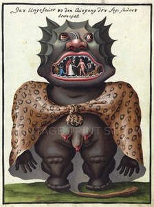 Demon Illustration 1775 Giclee Giclee Estampado en lona 18x24 - Imagen 1 de 2
