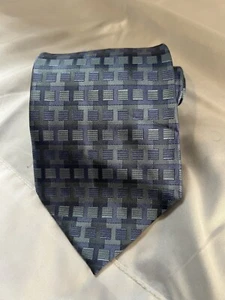 Belmondo Blue Geometric Pattern 100% Silk Tie Necktie 57"x4" - Picture 1 of 7
