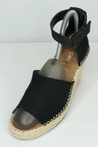 Sandalias de cuña alpargata TOMS Marisol para mujer 6 tacón negro correa al tobillo 10016380 - Imagen 1 de 14