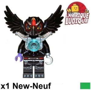 Lego Minifigure Chima Razar Flat Silver Armor Black Bird Crow Loc001 - Picture 1 of 1