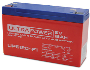 ULTRAPOWER UP6120-F1 6V 12Ah F1 AGM Battery - 4 Pack