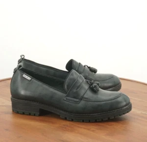 Pikolinos Womens Salamanca Loafers Penny Tassel Green Leather Size 42 EU - 11 US - Picture 1 of 11
