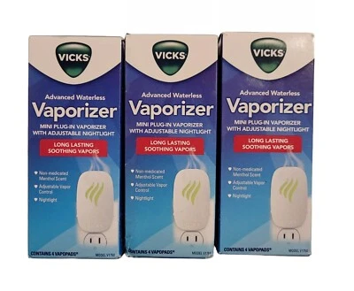 (3) Vicks Advanced Waterless Vaporizer Mini Plug-In w/ Nightlight, 4 Vapopads - Image 1 of 4