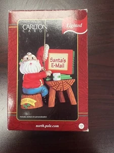 1997 Vintage Carlton Cards north.pole.com Santa's email Lighted Ornament NEW - Picture 1 of 2