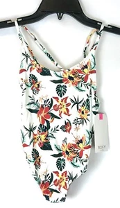 Roxy Girl’s Size 7 White Floral One Piece Strappy Swimsuit - Picture 1 of 3