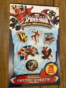 Nuevo en Paquete Nuevos Tatuajes Temporales - Marvel Ultimate Spider-Man Web Warriors - 20 Diseños - Imagen 1 de 5