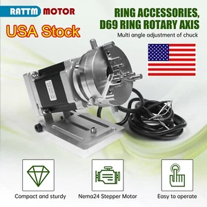 Mini Rotary Axis 83mm Chuck Laser Marking Machine Attachment for Ring Jewelry - Picture 1 of 9