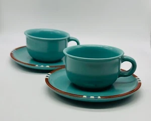 Dansk Mesa Türkis Tasse & Untertasse Set - 2 Tassen mit 2 Untertassen - Bild 1 von 3