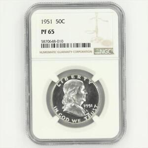 1951 Proof Franklin Half Dollar 50c - NGC PF65 - Nice White Coin!