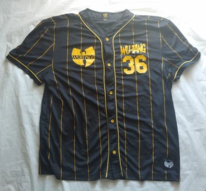 Wu-Tang Clan #36 Button-Up Striped Baseball Jersey - Size 2XL / XXL - Picture 1 of 8