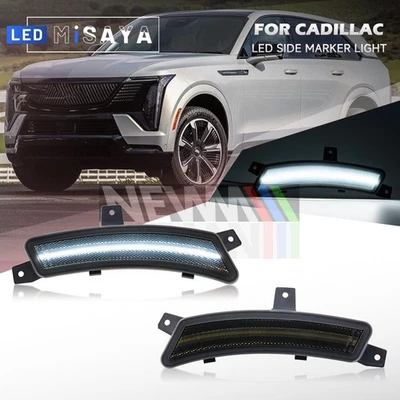 Smoked White For 25+ Cadillac Escalade LED Side Marker Elevation Welcome Lights - Image 1 of 4