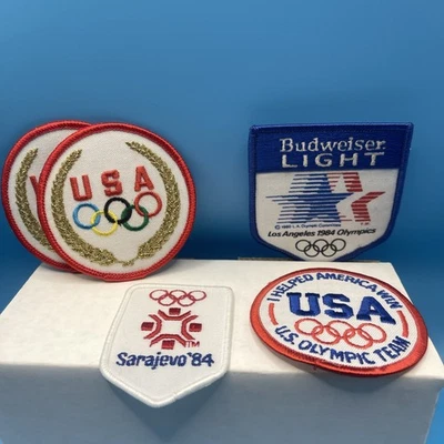 Lote de 5 parche bordado vintage Olympics Budweiser Light Bud 1984 Foto 1 de 4