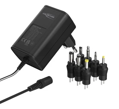 ANSMANN APS 600 Netzteil 12V - Netzstecker bis max. 600mA (7 universal Adapter) - Bild 1 von 4