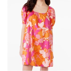 Free Assembly Women Square Neck Puff Sleeve Mini Dress Floral Open Back Size XL - Bild 1 von 11