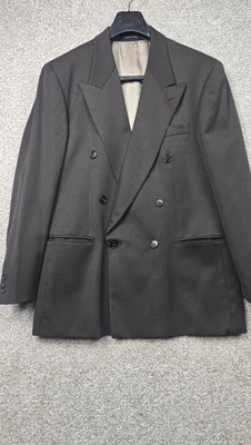 Blazer Milano Fabrizio Cellini Para Hombres 44 Marrón Lana Doble Pecho Traje Chaqueta Foto 1 de 4