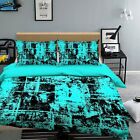 3D Retro Blue NAO31366 Bed Pillowcases Quilt Duvet Cover Set Queen King Fay