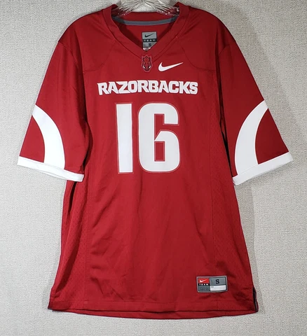 ARKANSAS RAZORBACKS #16 SHORT SLEEVE JERSEY / SHIRT CARDINAL WHITE NIKE SMALL Cover