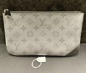 Louis Vuitton Monogram Eclipse Trio Pouch Grey Black - AR2221 - Missing Chain - Picture 1 of 17