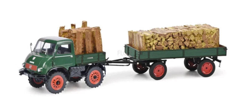 for Schuco for Benz for Unimog 401 + Trailer carrying truck 1/43 Pre-built Model - Image 1 of 1