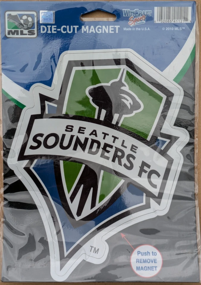Seattle Sounders FC Magnet 7.5"  MLS Soccer Sounders Logo Die-Cut Magnet - NEW - Image 1 of 3