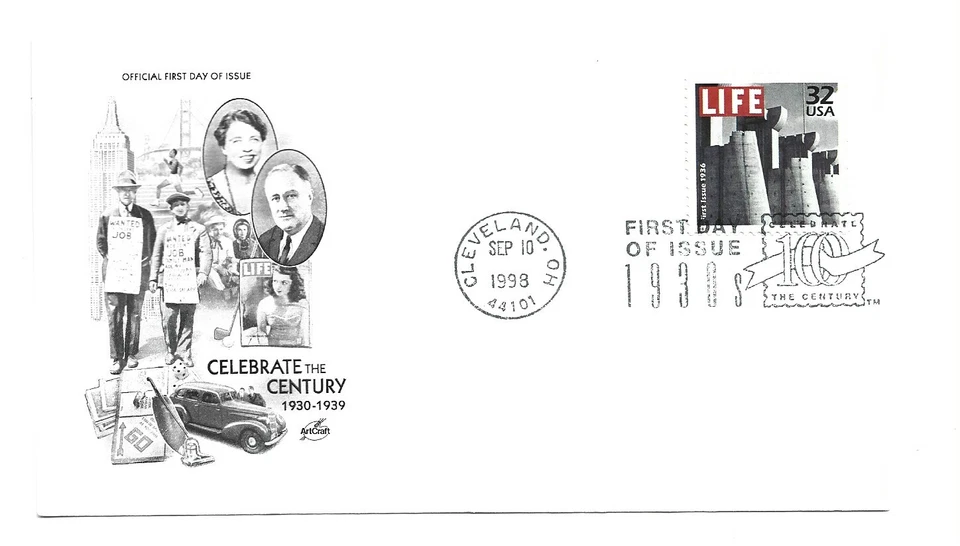 3185c Celebrate the Century 1930s LIFE magazine ArtCraft FDC - Image 1 of 1