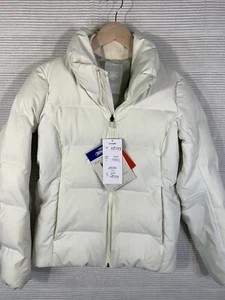 DESCENTE Women’s Down Jacket Cream Ivory DIA3590WU Size 8 /S Repair - Picture 1 of 21