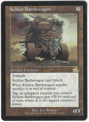 Magic the Gathering MTG - Prophecy: Keldon Battlewagon Rare Card #139 - Image 1 of 2