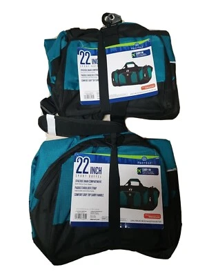 2 Protege 22" Sport Duffel - Aqua, Pockets On Both Sides & Front - Carry-On - Image 1 of 4