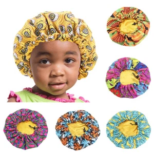 Kids Sleeping Bonnet Hair Wrap Silk Satin Cap Elastic Night Soft Hat Headwear : - Picture 1 of 67