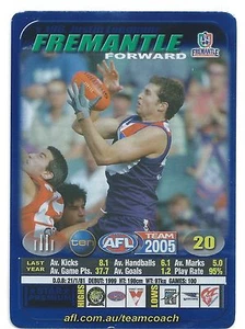 2005 Teamcoach Blue Star Premium Prize Card (106) Justin LONGMUIR Fremantle - Picture 1 of 1