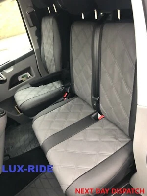 CUBIERTAS DE ASIENTO DELANTERAS DE CUERO ARTIFICIAL A MEDIDA PARA RENAULT TRAFIC 2006-2014 Foto 1 de 4