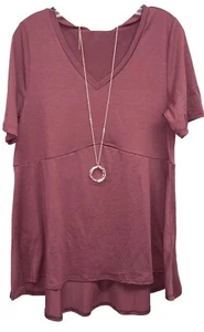 Nuevo con etiquetas LuLaRoe Grande Sólido Granate Granate Profundo Arándano Jana Empire Cintura Swing Top - Imagen 1 de 10