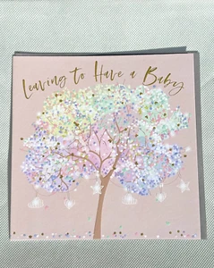 Belly Button Design Leaving to Have a Baby Card β Tree β Maternity Gift - Picture 1 of 2