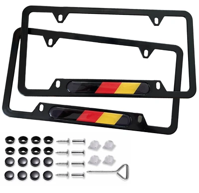 Metal License Plate Frame for Porsche Cayenne Macan Taycan 911 Germany Edition - Image 1 of 4