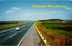 Postkarte Hackensack Flussüberquerung New Jersey Turnpike Chrom unbesendet - Bild 1 von 2