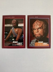 1991 Star Trek The Next Generation ROOKIEs First 2 Cards Ever WORF Michael Dorn  - Picture 1 of 6