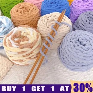 100g Skeins Yarn Chunky Crochet Chenille Milk Soft Baby Velvet Knitting Wool UK - Picture 1 of 61