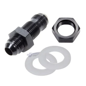 Fuel Cell Bulkhead Fitting (8 AN) Kit with Sealing Washers Nut Aluminum Black - Picture 1 of 1