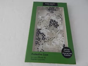 Kate Spade Protective Case for iPhone 16 Clear/Floral/Bling/White - Picture 1 of 7