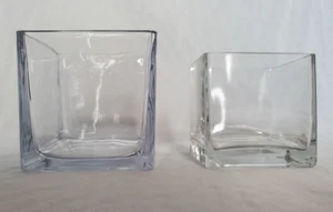 Contenedores cuadrados de vidrio transparente - grandes o pequeños - ¡Tu elección! - Imagen 1 de 7