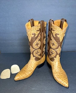 Tony Lama Vintage Años 70 Mujer Cuero Vaquera Western Botas Talla 4.5 NUEVAS - Imagen 1 de 15