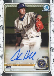 ADAM HILL 2020 Bowman Chrome AUTO MILWAUKEE BREWERS - Picture 1 of 1
