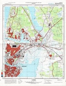 Mapas topográficos militares soviéticos rusos - LIEPAJA (Letonia), 1:25K - Juego de 5 mapas - Imagen 1 de 6