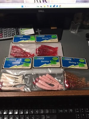 5 PAQUETES VINTAGE ELECCIÓN DE PESCADOR 3/8 OZ. SEÑUELOS DE COLA DE CAMARÓN HECHOS/EE. UU. Foto 1 de 2