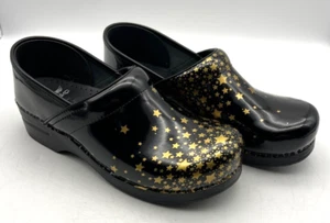 NUEVOS ZUECOS DANSKO Falling Gold Stars charol negro para mujer 41 US10 sin caja - Imagen 1 de 14